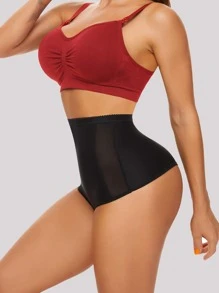 網紗拼接高腰塑形三角褲