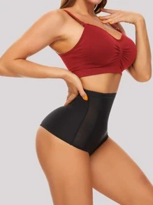 網紗拼接高腰塑形三角褲