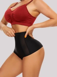 網紗拼接高腰塑形三角褲