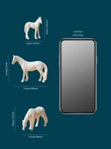 3入組樹脂裝飾工藝品現代馬設計家居裝飾品 - 白色 - 查看 3