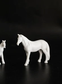 3入組樹脂裝飾工藝品現代馬設計家居裝飾品 - 白色 - 查看 5