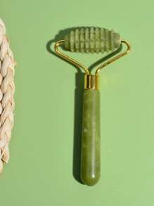 2pcs Stone Roller & Gua Sha Set Face Roller and Gua Sha Facial Tools for Skin Care Routine and Puffiness - Green - View 4