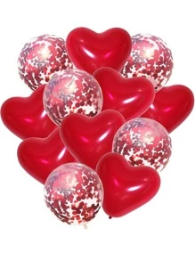 kumozawa 10 件/套乳胶气球，心形设计派对庆祝装饰气球，适合派对返校情人节 - 紅色 - 查看 2
