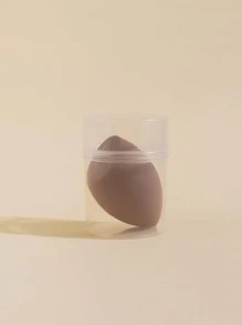 1入組化妝海綿帶收納盒,乾濕兩用適用於粉末狀奶油和液體,化妝品粉底攪拌機美妝海綿,易使用,適合女士女孩 - 咖啡棕 - 查看 1