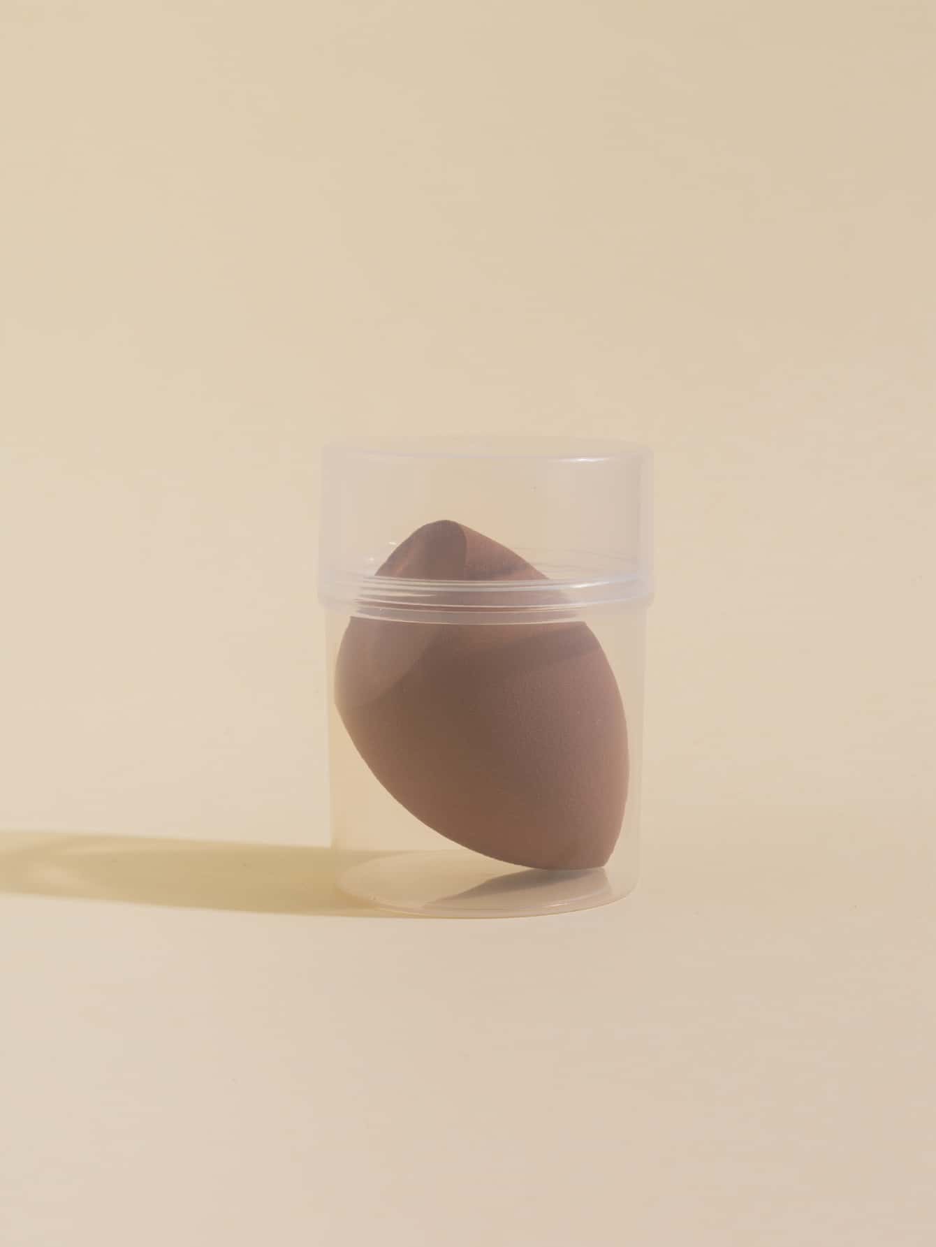 1入組化妝海綿帶收納盒,乾濕兩用適用於粉末狀奶油和液體,化妝品粉底攪拌機美妝海綿,易使用,適合女士女孩 - 咖啡棕 - 查看 1