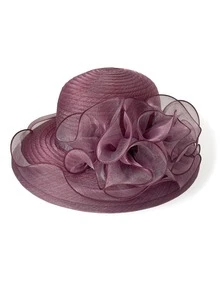 Flower Decor Hat - Violet Purple - View 3