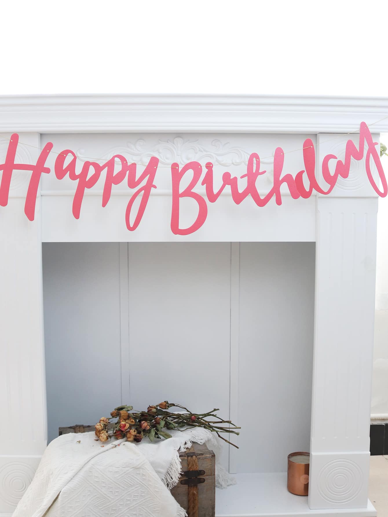 1 Giấy Kéo Cờ, Đồ Họa Chữ Màu Hồng Treo Cờ Cho Tiệc Sinh Nhật - Hồng - Xem 1