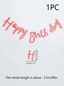 1 Giấy Kéo Cờ, Đồ Họa Chữ Màu Hồng Treo Cờ Cho Tiệc Sinh Nhật - Hồng - Xem 3