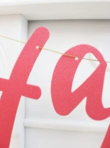 1 Giấy Kéo Cờ, Đồ Họa Chữ Màu Hồng Treo Cờ Cho Tiệc Sinh Nhật - Hồng - Xem 4