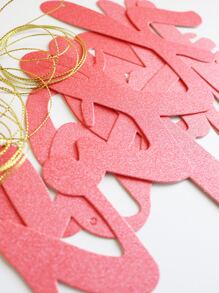 1 Giấy Kéo Cờ, Đồ Họa Chữ Màu Hồng Treo Cờ Cho Tiệc Sinh Nhật - Hồng - Xem 5