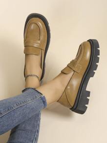 Mujer Zapatos cuña plataforma guay exterior - Marrón - Ver 2