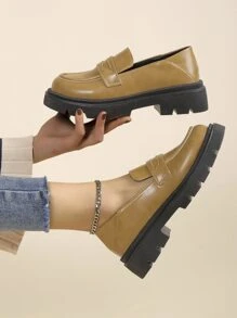 Mujer Zapatos cuña plataforma guay exterior - Marrón - Ver 3