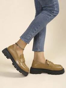 Mujer Zapatos cuña plataforma guay exterior - Marrón - Ver 4