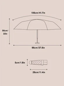 1pc Solid Color Windproof & Waterproof Folding Automatic Travel Umbrella,Spring Summer Picks,Brides Maid Gifts,Room,Bedroom Decor,Beach,Travel,For Men,For Women,Vacation - Navy Blue - View 5