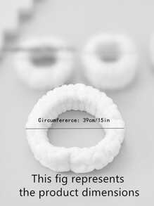 1入組裝滌綸沐浴髮帶心形裝飾毛茸茸沐浴髮帶