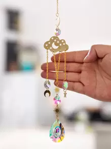1pc Cloud & Moon Design Crystal Decor Wall Hanging - Multicolor - View 2