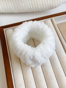 2入組/套白色浴室腕帶浴用極簡主義羽毛面部化妝頭帶