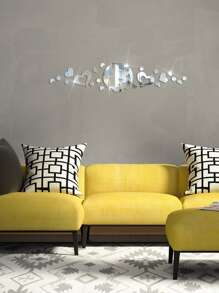 21pcs Heart Shaped Mirror Wall Sticker Best Gifts - Silver - View 7