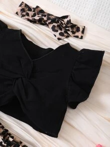 Bộ đồ Em bé Xù xoắn lại Quần paper-bag In hoa Báo - Nhiều màu - Xem 3