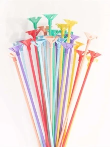 10 piezas/set Palo de globo de plástico globo para fiesta - Multicolor - Ver 3