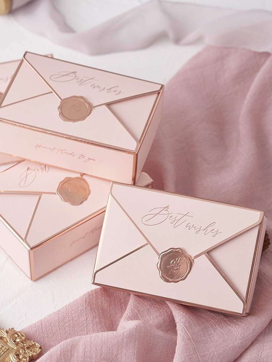 WHICHLIFE 5 cái/bộ Hộp Quà Tặng Giấy, Hộp Đóng Gói Quà Tặng Đồ Họa Cho Bữa Tiệc - Hồng - Xem 1