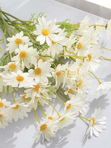1束塑料人造花花束人造花束 - 白色 - 查看 3