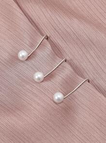 12pcs Women's Fashion Candy Colored Scarf Clip For Headscarves And Silk Scarves - Black and White - View 2