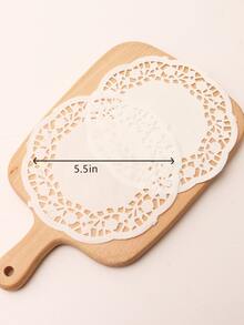 100pcs/set Paper Parchment, Hollow Out Parchment Paper Roll For Kitchen - White - View 3