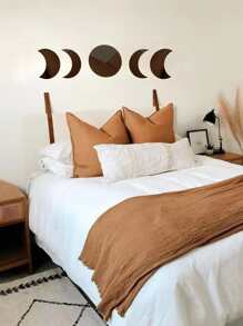 5pcs Moon & Sun Shaped Mirror Wall Sticker - Black - View 8