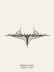 紋身貼紙,1張刺尖圖案一次性紋身適合男士,紋身貼紙成年人,逼真紋身貼刺尖,適合女士和女孩 - 黑色 - 查看 3