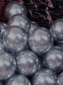 20pcs 5inch/12cm Mini Metallic Latex Balloons, Wedding/Birthday Party Decoration, Christmas - Silver - View 3