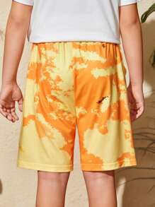 男孩字母圖案彈性腰帶短褲