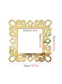 1pc Mirror Surface Switch Wall Sticker, Vintage Flower Design PMMA Switch Outlet Wall Sticker For Home Decoration - Gold - View 2