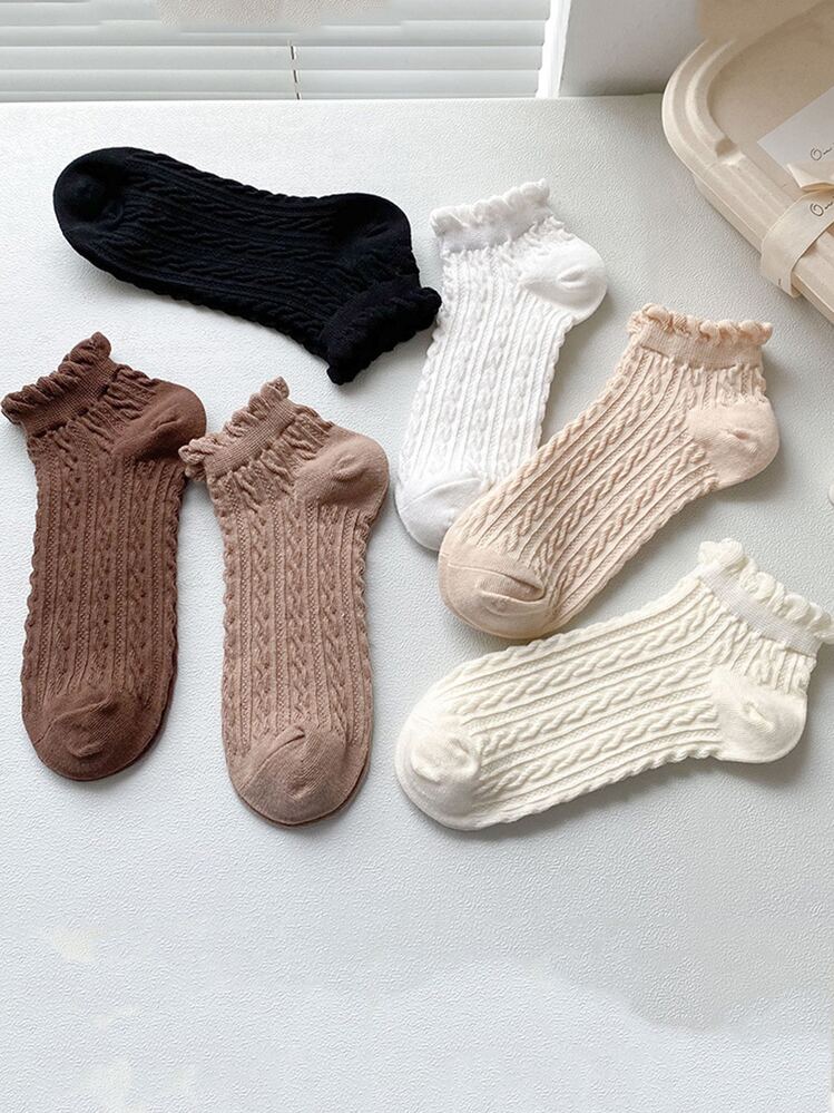 6 paar Solid Crew-sokken - Veel kleurig - Bekijken 1