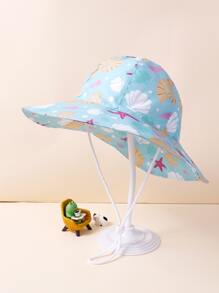 Niñas Sombrero cubo con estampado de concha - Multicolor - Ver 1