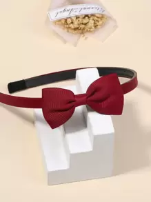 bilicaca Toddler Girls Bow Decor Headband - Burgundy - View 2