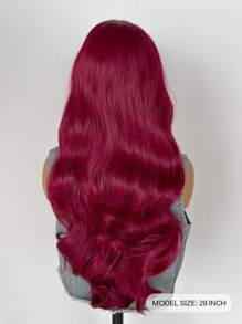 13*4*1t蕾絲假髮紅色波浪長捲髮假髮