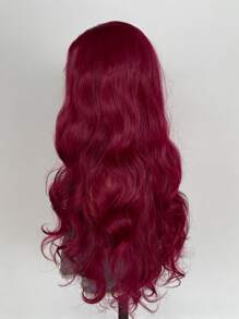 13*4*1t蕾絲假髮紅色波浪長捲髮假髮