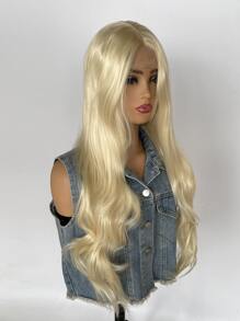 13 * 4 * 1T花邊金髮假髮，擁有金色捲曲長髮