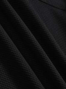 Manfinity Men Letter Graphic Quarter Zip Sweatshirt - Black - View 3