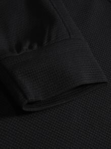 Manfinity Men Letter Graphic Quarter Zip Sweatshirt - Black - View 6