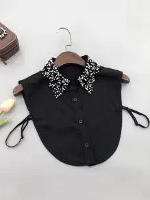 1 Miếng Đồ trang trí Ngọc Trai giả Cổ áo Dickey Bên trong Phù hợp Cổ áo giả Đối với Đồ trang trí - màu đen - Xem 1