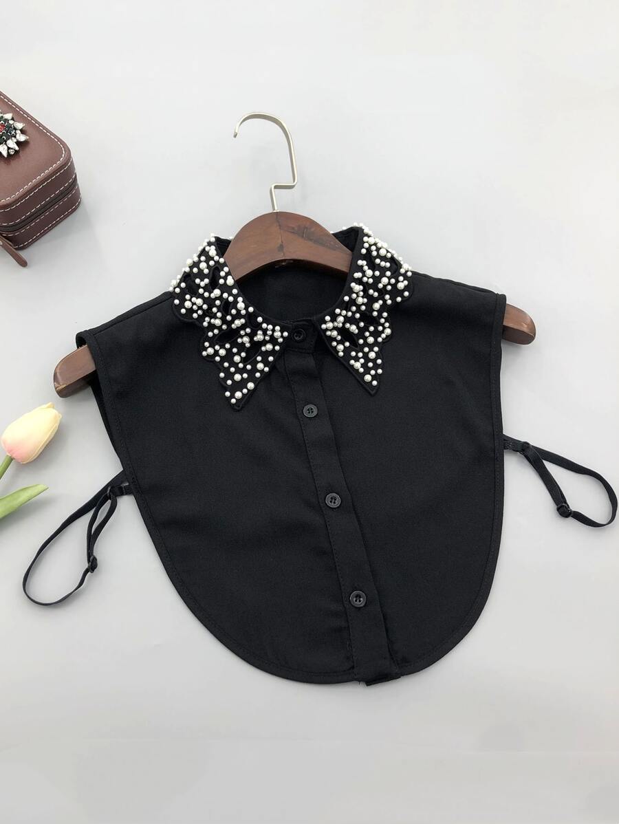 1 Miếng Đồ trang trí Ngọc Trai giả Cổ áo Dickey Bên trong Phù hợp Cổ áo giả Đối với Đồ trang trí - màu đen - Xem 1