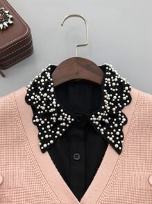 1 Miếng Đồ trang trí Ngọc Trai giả Cổ áo Dickey Bên trong Phù hợp Cổ áo giả Đối với Đồ trang trí - màu đen - Xem 3