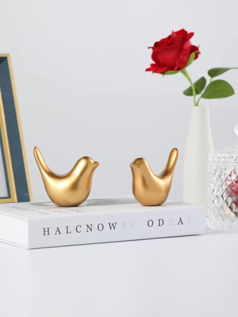 创意金鸟雕塑家居装饰，2 件套，适合客厅、玄关、书架展示，最佳礼物