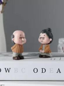 2 件/1 套情侣装饰品，可爱艺术装饰，适合家居装饰，最佳礼物 - 彩色 - 查看 2