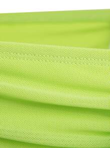 Soleia 褶邊荷葉邊網紗包臀半身裙 - 青檸色 - 查看 7