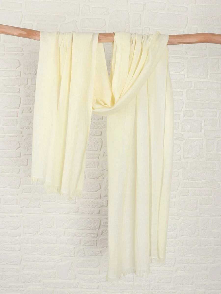 Pañuelo unicolor ribete crudo - Beis - Ver 1