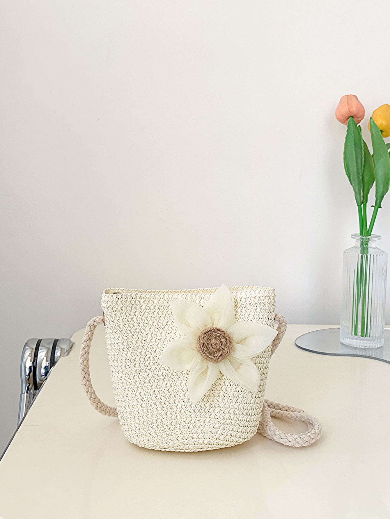 Túi đeo chéo trẻ em Hoa Có thể điều chỉnh được - trắng - Xem 1