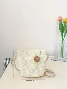 Túi đeo chéo trẻ em Hoa Có thể điều chỉnh được - trắng - Xem 3